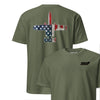 A-10 "Warthog" Rivet Flag Front & Back T-Shirt - OD Green