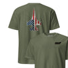 F-16 "Viper" Rivet Flag Front & Back T-Shirt - OD Green