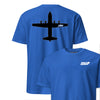 C-130 "Herc" Stealth Silhouette Front & Back T-Shirt - Royal
