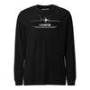 F-22 Raptor Airframe Specs Long Sleeve T-Shirt - Black