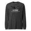 B-2 Spirit Airframe Specs Long Sleeve T-Shirt - Charcoal Heather