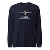B-1 Lancer Airframe Specs Long Sleeve T-Shirt - Navy