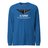 B-2 Spirit Airframe Specs Long Sleeve T-Shirt - Royal