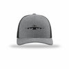 C-17 Globemaster Silhouette Given Carbon Fiber Patch Structured Trucker - HEATHER GREY/BLACK