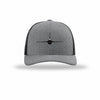 F-16 Fighting Falcon Silhouette Given Carbon Fiber Patch Structured Trucker - HEATHER GREY/BLACK