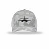 B-1 Lancer Silhouette Carbon Fiber Patch Camo Structured Trucker - WHITE CAMO/WHITE