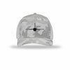 F-16 Fighting Falcon Silhouette Carbon Fiber Patch Camo Structured Trucker - WHITE CAMO/WHITE