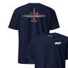 U-2 "Dragon Lady" Rivet Flag Front & Back T-Shirt - Navy