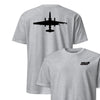 U-2 "Dragon Lady" Stealth Silhouette Front & Back T-Shirt - Heather Gray