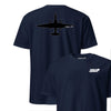 U-2 "Dragon Lady" Stealth Silhouette Front & Back T-Shirt - Navy