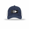 F-35 Aircraft Flag Carbon Fiber Patch Camo Structured Trucker - NAVY CAMO/WHITE