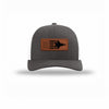 F-35 Aircraft Flag Leatherette Patch Structured Trucker - CHARCOAL/WHITE