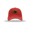 F-16 Aircraft Flag Leatherette Patch Soft Mesh Trucker - RED/WHITE
