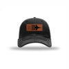 F-18 Aircraft Flag Leatherette Patch Soft Mesh Trucker - BLACK/WHITE