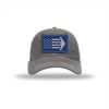 B-2 Aircraft Flag Royal & Silver Patch Soft Mesh Trucker - GREY/WHITE