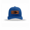 F-16 Aircraft Flag Leatherette Patch Structured Trucker - ROYAL/WHITE