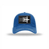 C-130 Aircraft Flag Carbon Fiber Patch Soft Mesh Trucker - ROYAL/WHITE