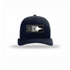 F-35 Aircraft Flag Carbon Fiber Patch Structured Trucker - NAVY/WHITE