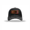 F-35 Aircraft Flag Leatherette Patch Soft Mesh Trucker - BLACK/WHITE
