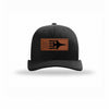 F-16 Aircraft Flag Leatherette Patch Structured Trucker - BLACK/WHITE