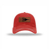 B-1 Aircraft Flag Leatherette Patch Soft Mesh Trucker - RED/WHITE