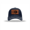 E-3 Aircraft Flag Leatherette Patch Soft Mesh Trucker - NAVY/WHITE