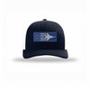 F-15 Aircraft Flag Royal & Silver Patch Structured Trucker - NAVY/WHITE