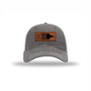 F-22 Aircraft Flag Leatherette Patch Soft Mesh Trucker - GREY/WHITE