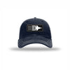 F-35 Aircraft Flag Carbon Fiber Patch Soft Mesh Trucker - NAVY/WHITE