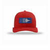 F-35 Aircraft Flag Royal & Silver Patch Structured Trucker - RED/WHITE