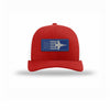 F-18 Aircraft Flag Royal & Silver Patch Structured Trucker - RED/WHITE