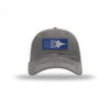 F-22 Aircraft Flag Royal & Silver Patch Soft Mesh Trucker - GREY/WHITE
