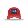 C-17 Aircraft Flag Royal & Silver Patch Soft Mesh Trucker - RED/WHITE