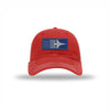 F-16 Aircraft Flag Royal & Silver Patch Soft Mesh Trucker - RED/WHITE