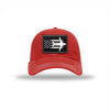 C-17 Aircraft Flag Carbon Fiber Patch Soft Mesh Trucker - RED/WHITE