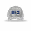 F-22 Aircraft Flag Royal & Silver Patch Camo Structured Trucker - WHITE CAMO/WHITE