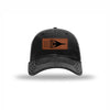 B-1 Aircraft Flag Leatherette Patch Soft Mesh Trucker - BLACK/WHITE
