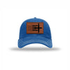 C-130 Aircraft Flag Leatherette Patch Soft Mesh Trucker - ROYAL/WHITE