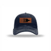 F-22 Aircraft Flag Leatherette Patch Soft Mesh Trucker - NAVY/WHITE