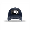 B-2 Aircraft Flag Carbon Fiber Patch Soft Mesh Trucker - NAVY/WHITE
