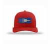 SR-71 Aircraft Flag Royal & Silver Patch Structured Trucker - RED/WHITE
