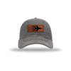 F-16 Aircraft Flag Leatherette Patch Soft Mesh Trucker - GREY/WHITE