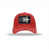 C-130 Aircraft Flag Carbon Fiber Patch Soft Mesh Trucker - RED/WHITE