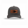 F-16 Aircraft Flag Leatherette Patch Structured Trucker - CHARCOAL/WHITE