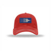F-22 Aircraft Flag Royal & Silver Patch Soft Mesh Trucker - RED/WHITE