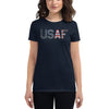 USAF Rivet Flag Women's T-shirt - Navy