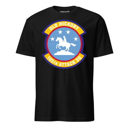 105th Attack Squadron T-Shirt — Black front mockup