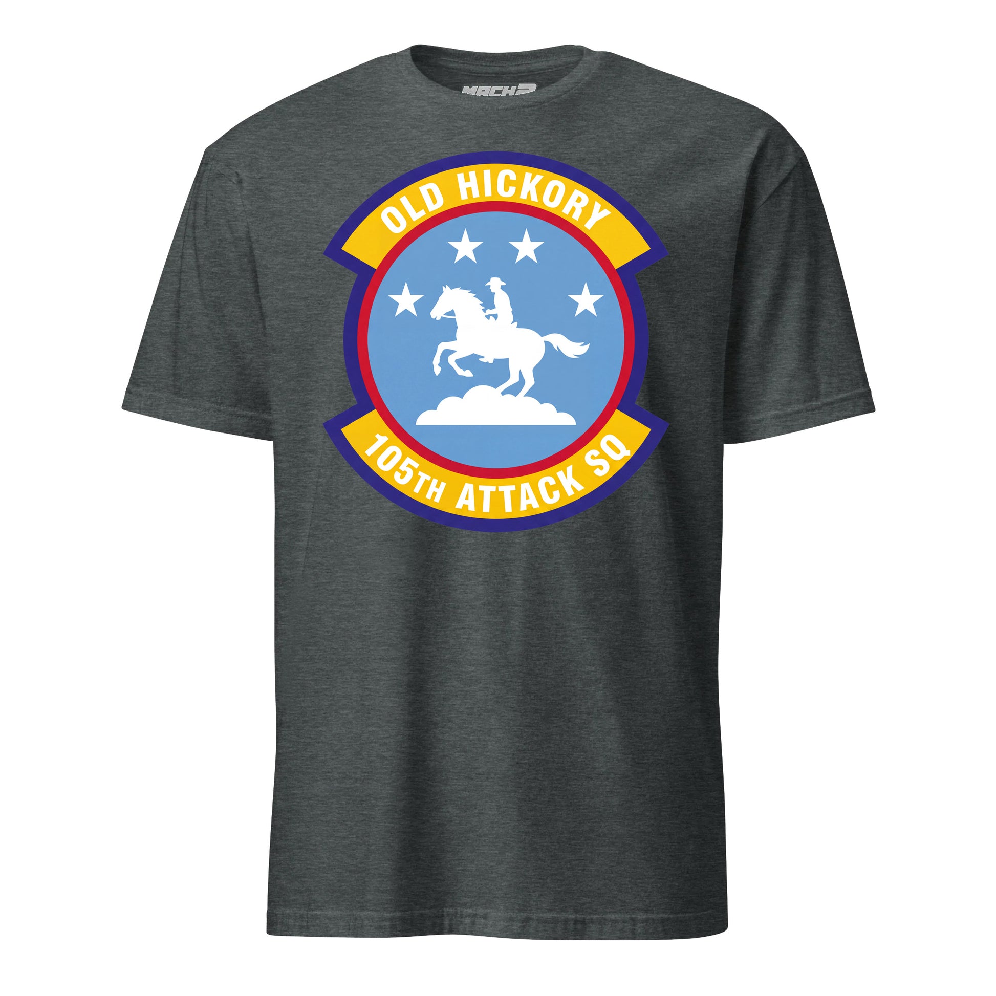 105th Attack Squadron T-Shirt — Charcoal Heather front mockup