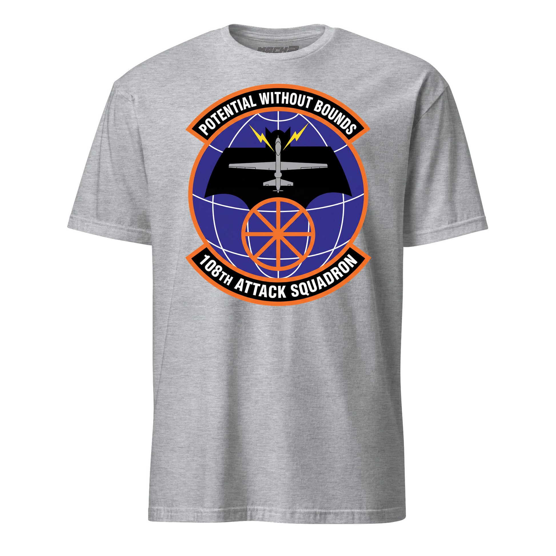 108th Attack Squadron T-Shirt — Heather Grey front mockup