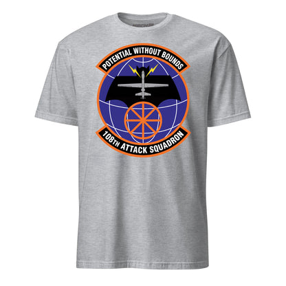 108th Attack Squadron T-Shirt — Heather Grey front mockup